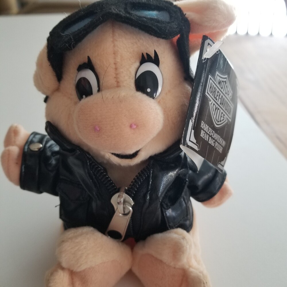 HARLEY DAVIDSON Clutch CARBO Hog/Pig Stuffed Bean Bag Plush Animal 1998 W/ tag